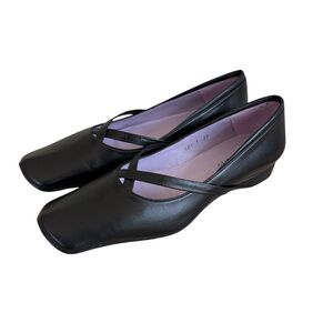 NWB AUDLEY Shoes Black Napa Leather Ballet Flats